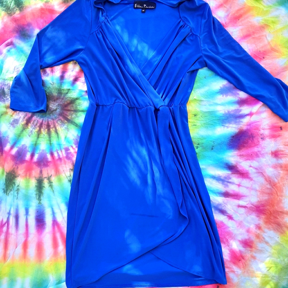 Blue wrap around dress